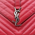 Pre-owned Yves Saint Laurent COLLEGE Red Leather 428056 shoulderbag | stylenewstar