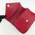 Pre-owned Yves Saint Laurent COLLEGE Red Leather 428056 shoulderbag | stylenewstar