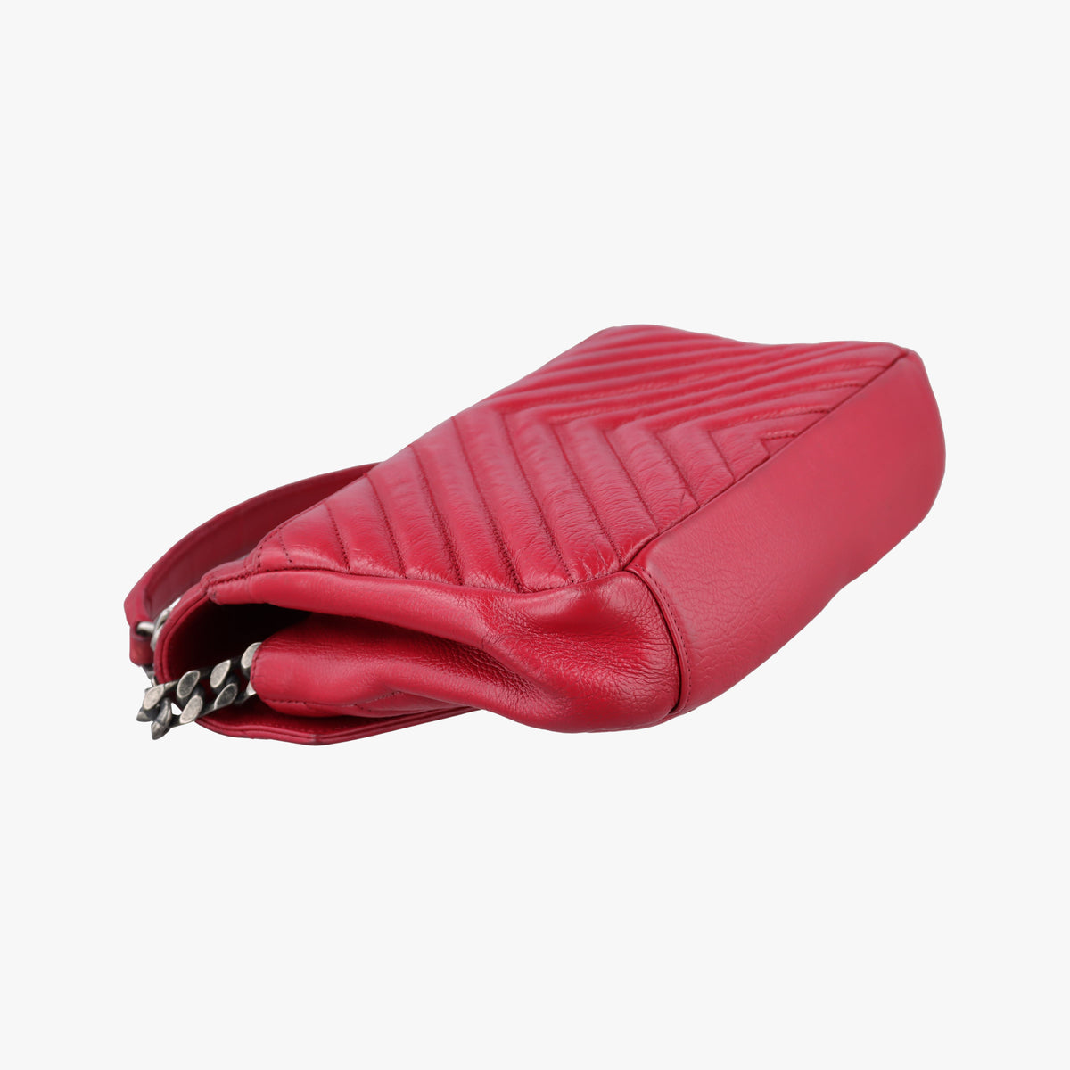 Pre-owned Yves Saint Laurent COLLEGE Red Leather 428056 shoulderbag | stylenewstar