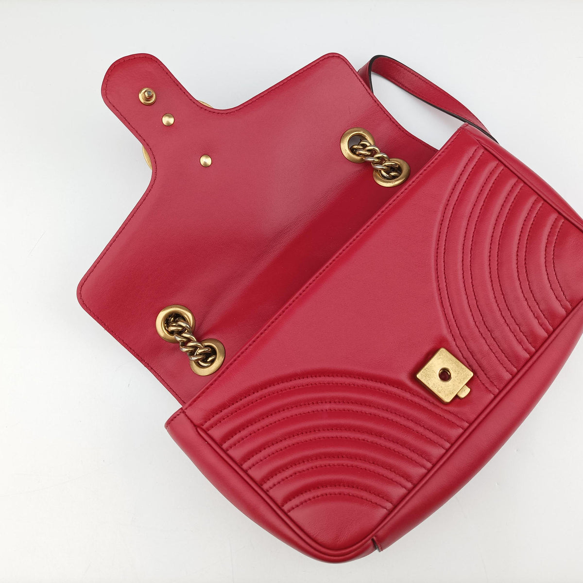 GG Marmont Red Leather 443497 G024674891GGマーモント レッド レザー 443497 G024674891