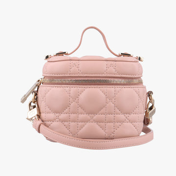 Lady Dior micro vanity Pink lambskin Lot number unknownレディディオール マイクロ ヴァニティ ピンク ラムスキン 製番不明