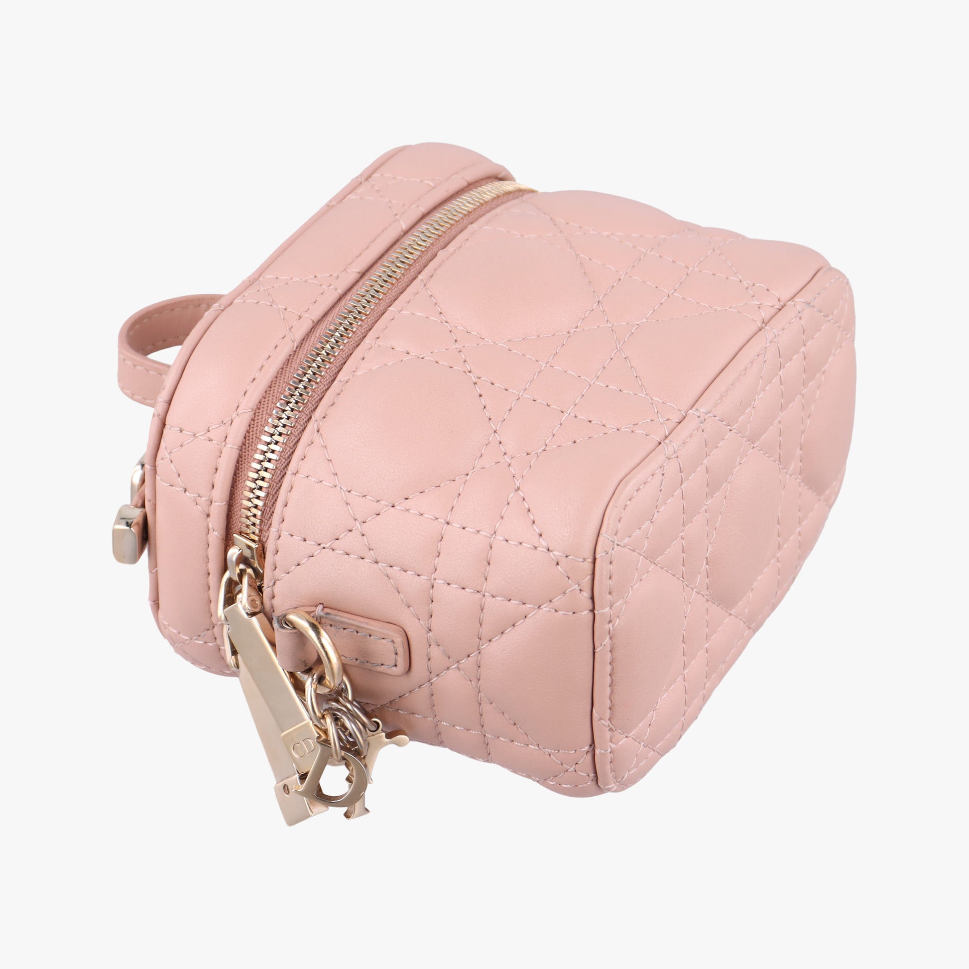 Lady Dior micro vanity Pink lambskin Lot number unknownレディディオール マイクロ ヴァニティ ピンク ラムスキン 製番不明