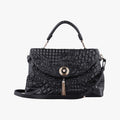 Secondhand VERSACE Embossed Leather Talia Vanitas Black Leather  shoulderbag | stylenewstar