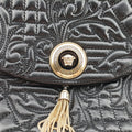 Secondhand VERSACE Embossed Leather Talia Vanitas Black Leather  shoulderbag | stylenewstar
