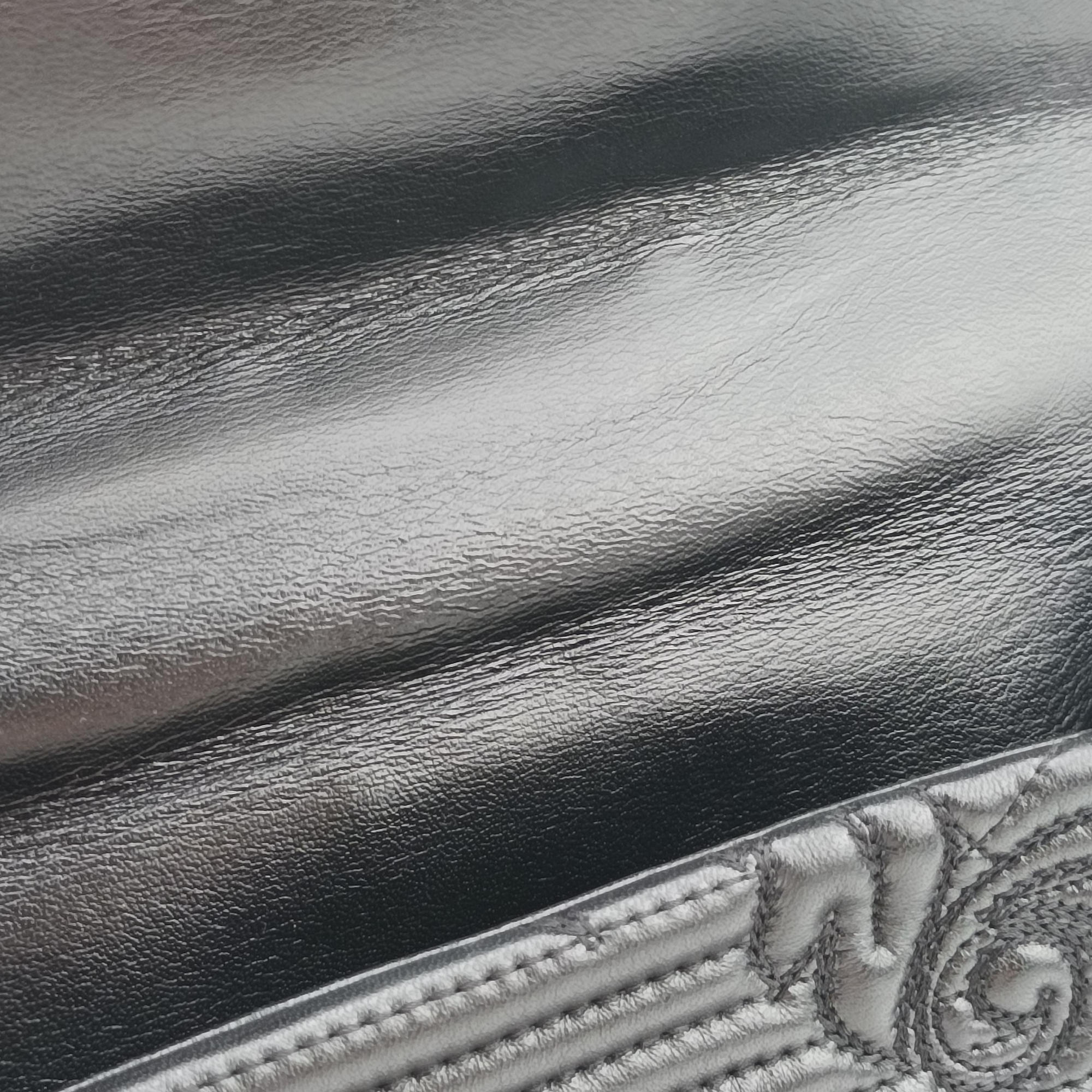 Secondhand VERSACE Embossed Leather Talia Vanitas Black Leather  shoulderbag | stylenewstar