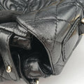 Secondhand VERSACE Embossed Leather Talia Vanitas Black Leather  shoulderbag | stylenewstar
