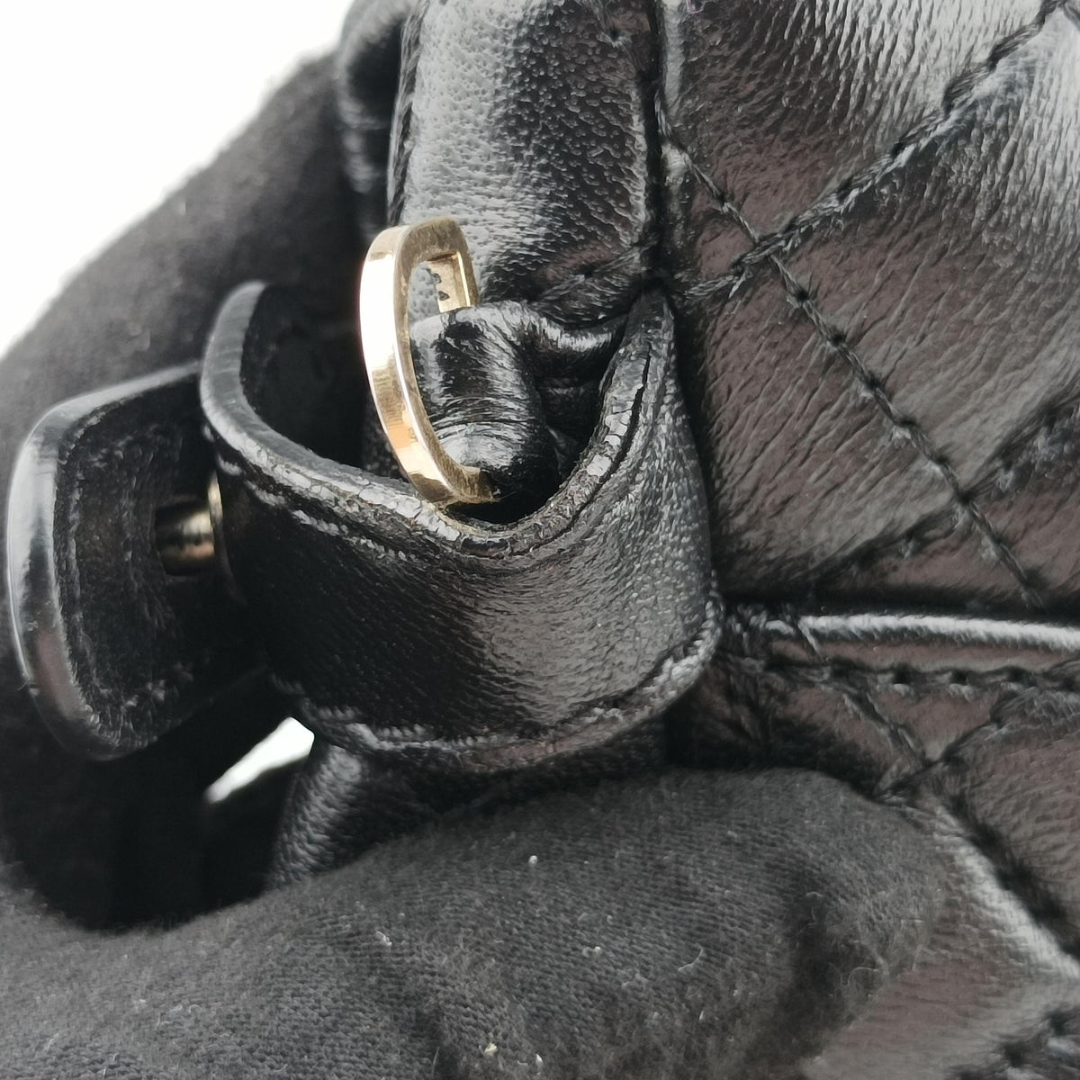 Secondhand VERSACE Embossed Leather Talia Vanitas Black Leather  shoulderbag | stylenewstar