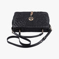 Secondhand VERSACE Embossed Leather Talia Vanitas Black Leather  shoulderbag | stylenewstar