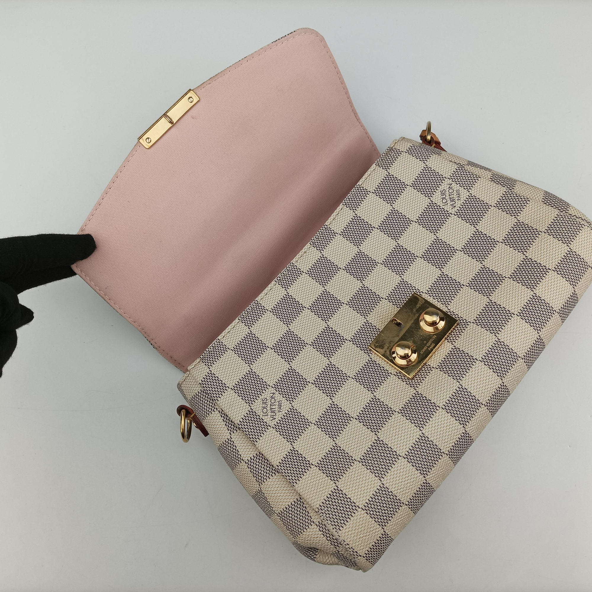 Pre-owned Louis Vuitton CROISETTE Azur Damier Canvas N41581 shoulderbag | stylenewstar