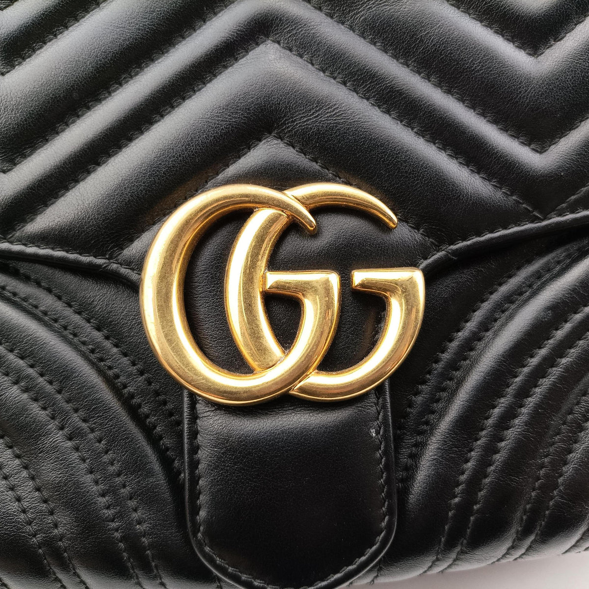 GG Marmont Black Leather 498100 D023207592GGマーモント ブラック レザー 498100 D023207592