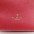 Pre-owned Valentino Buckle Strappy Satchel Red Leather  shoulderbag | stylenewstar