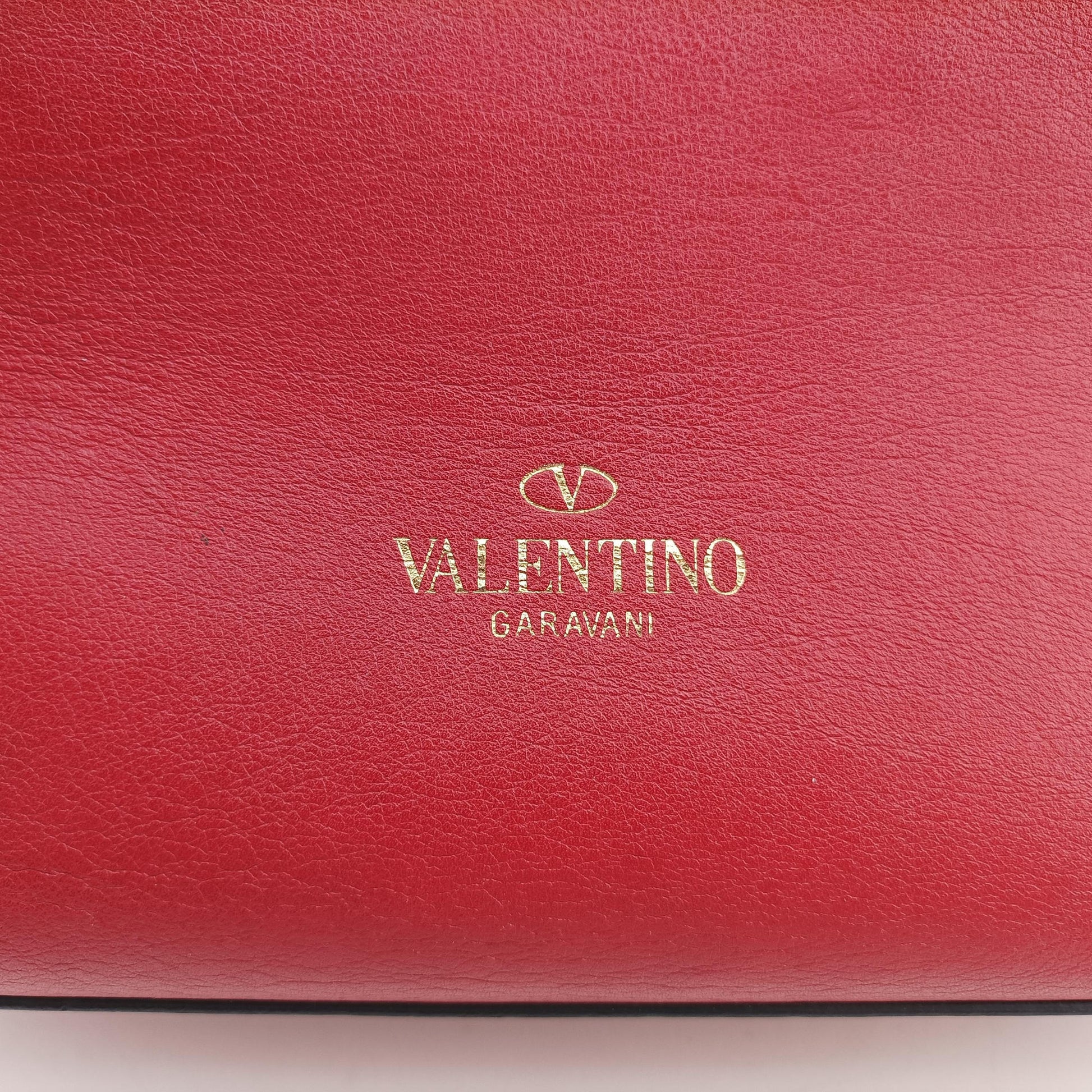 Pre-owned Valentino Buckle Strappy Satchel Red Leather  shoulderbag | stylenewstar