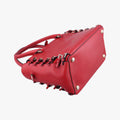 Pre-owned Valentino Buckle Strappy Satchel Red Leather  shoulderbag | stylenewstar