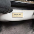 Pre-owned Prada Vitello Vintage Studded Sound White Leather  shoulderbag | stylenewstar