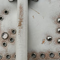 Pre-owned Prada Vitello Vintage Studded Sound White Leather  shoulderbag | stylenewstar