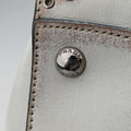 Pre-owned Prada Vitello Vintage Studded Sound White Leather  shoulderbag | stylenewstar