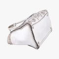 Pre-owned Prada Vitello Vintage Studded Sound White Leather  shoulderbag | stylenewstar