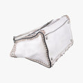 Pre-owned Prada Vitello Vintage Studded Sound White Leather  shoulderbag | stylenewstar