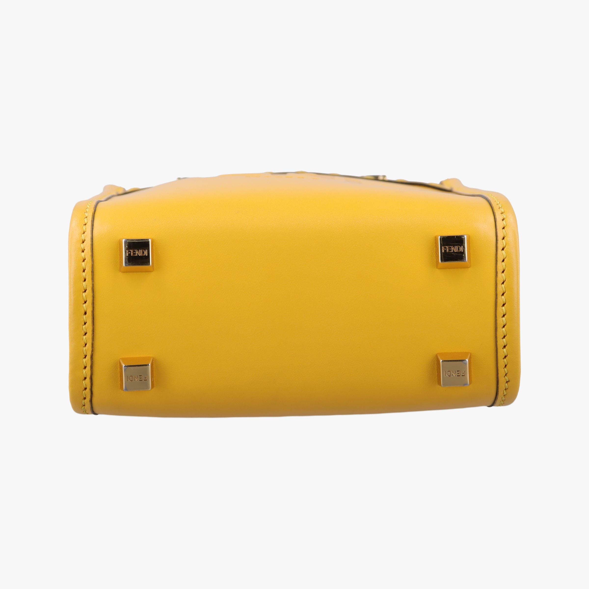 Pre-owned Fendi MINI SUNSHINE SHOPPER Yellow Leather 8BS051 shoulderbag | stylenewstar