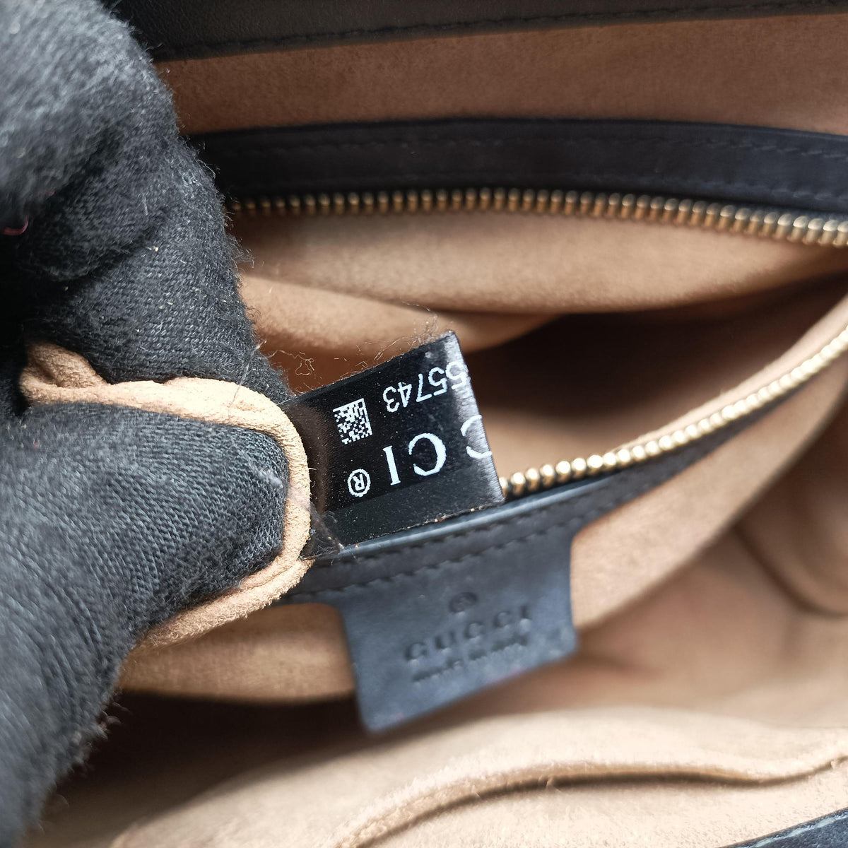 Padlock Beige×black PVC coated canvas×leather 453188 G032655743パドロック ベージュ×ブラック PVCコーティングキャンバス×レザー 453188 G032655743