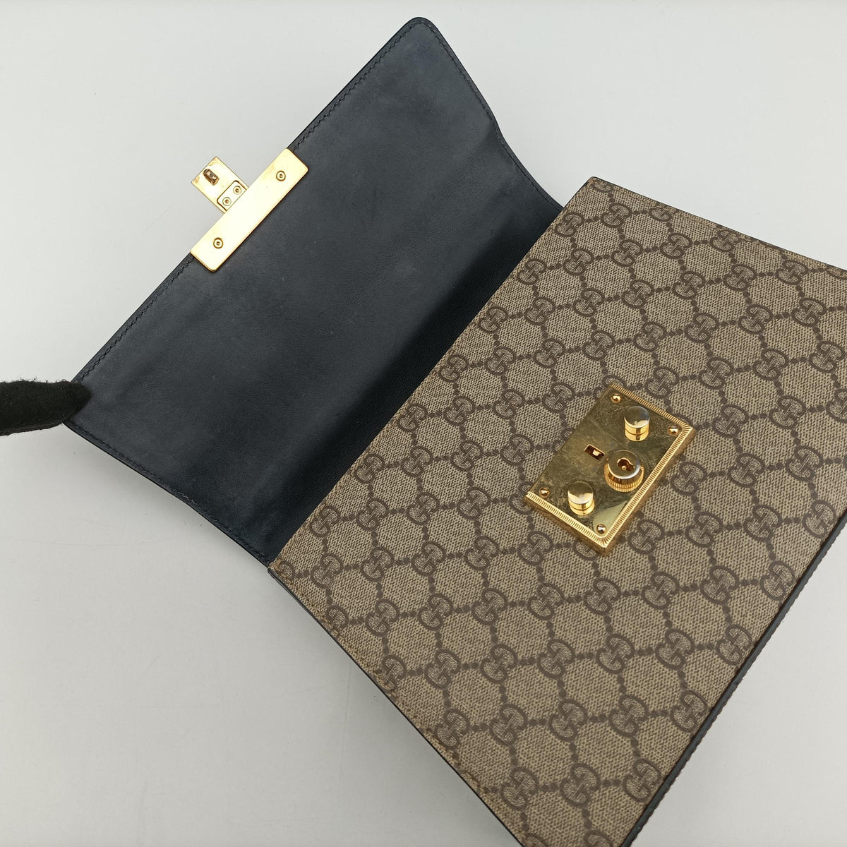 Padlock Beige×black PVC coated canvas×leather 453188 G032655743パドロック ベージュ×ブラック PVCコーティングキャンバス×レザー 453188 G032655743
