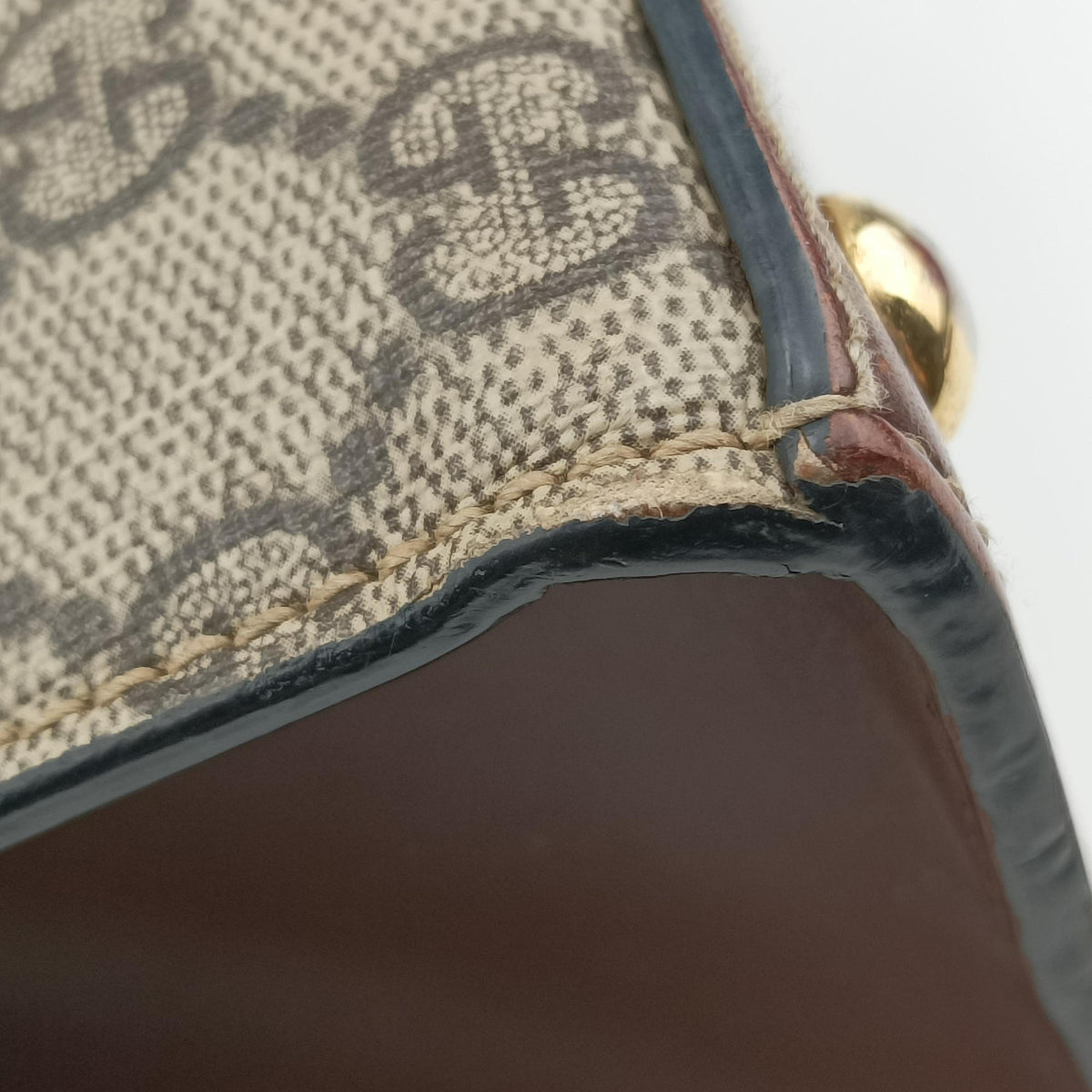 Padlock Beige×black PVC coated canvas×leather 453188 G032655743パドロック ベージュ×ブラック PVCコーティングキャンバス×レザー 453188 G032655743