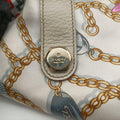 Chain Pattern Tote White Satin 153009 チェーン柄トート ホワイト シルク 153009 