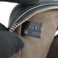 Pre-owned Gucci Stripe Line Black Leather 450970 bum bag/waist bag | stylenewstar