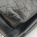 Pre-owned Gucci Stripe Line Black Leather 450970 bum bag/waist bag | stylenewstar