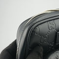 Pre-owned Gucci Stripe Line Black Leather 450970 bum bag/waist bag | stylenewstar