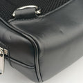 Pre-owned Gucci Stripe Line Black Leather 450970 bum bag/waist bag | stylenewstar