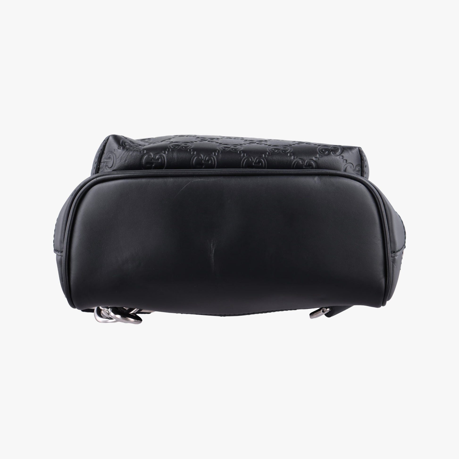 Pre-owned Gucci Stripe Line Black Leather 450970 bum bag/waist bag | stylenewstar