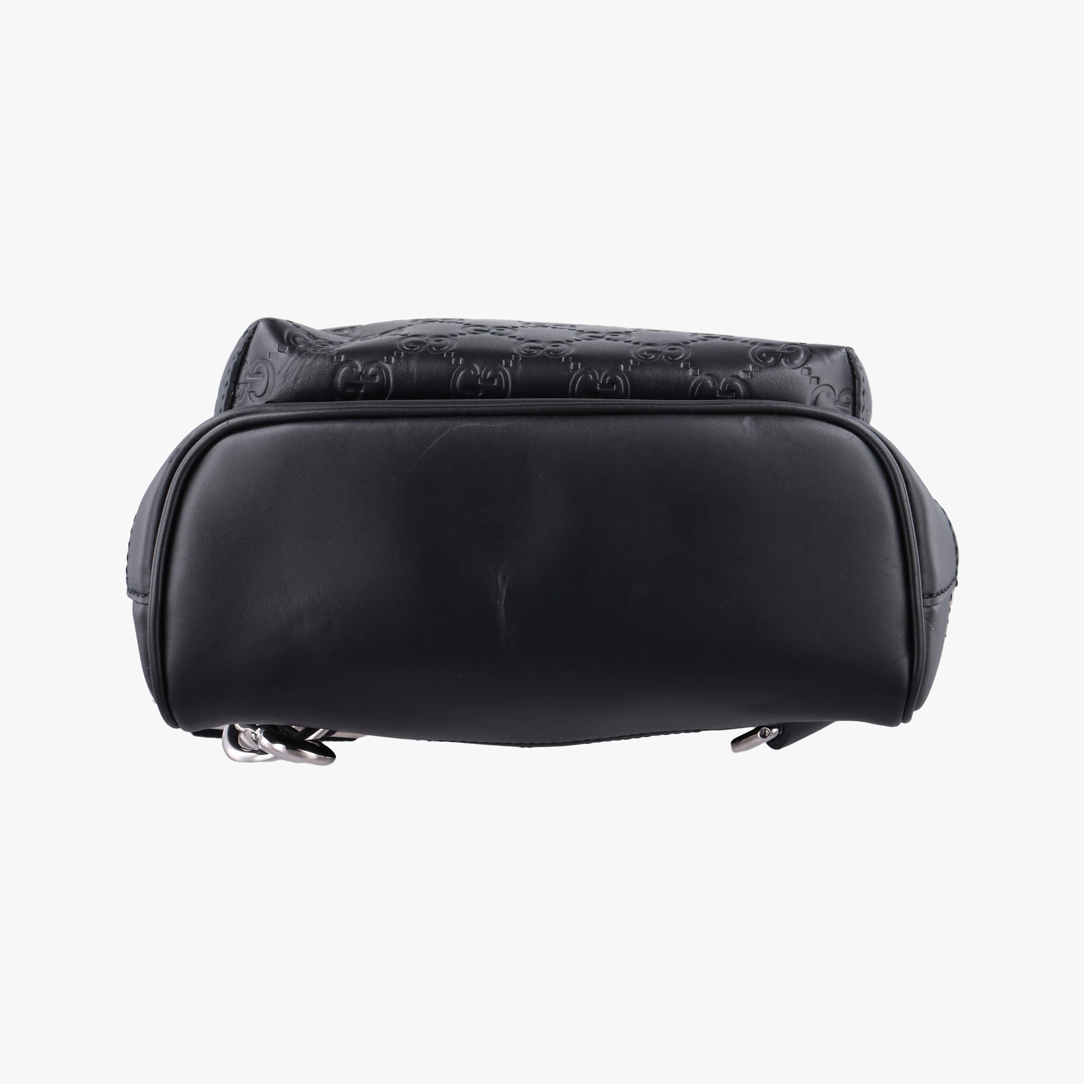 Pre-owned Gucci Stripe Line Black Leather 450970 bum bag/waist bag | stylenewstar