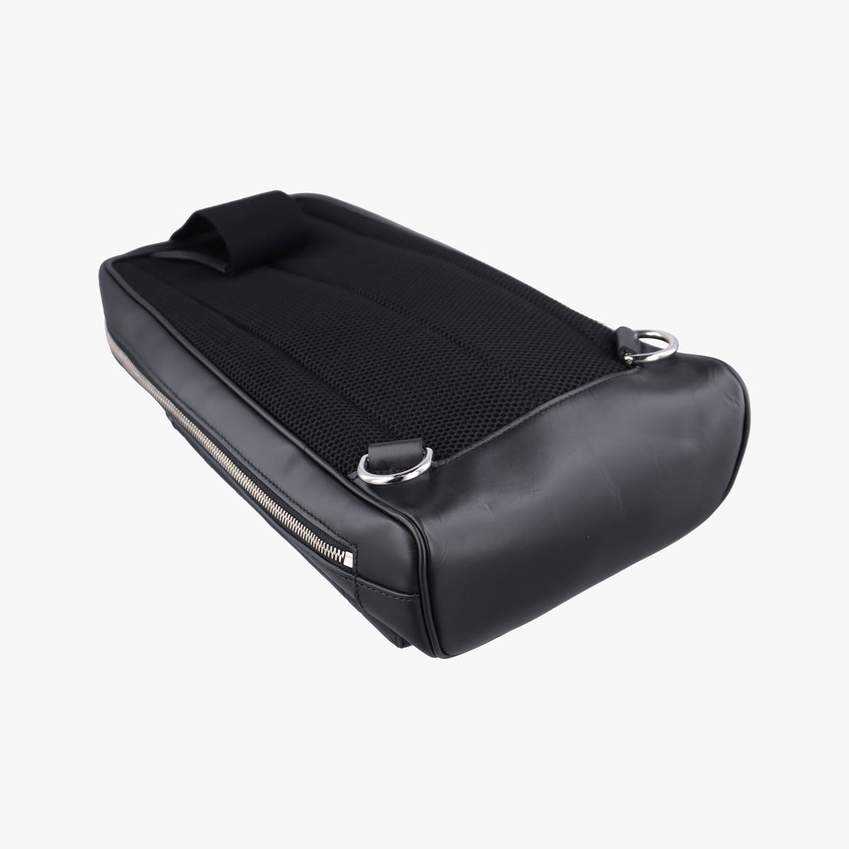 Pre-owned Gucci Stripe Line Black Leather 450970 bum bag/waist bag | stylenewstar