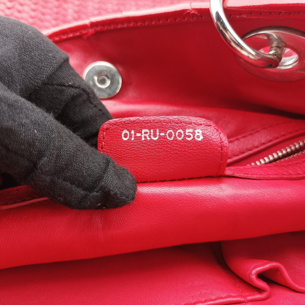 Soft Lady Dior INTRECCIATO Tote Red lambskin 01-RU-0058ソフト レディディオール イントレチャート トート レッド ラムスキン 01-RU-0058