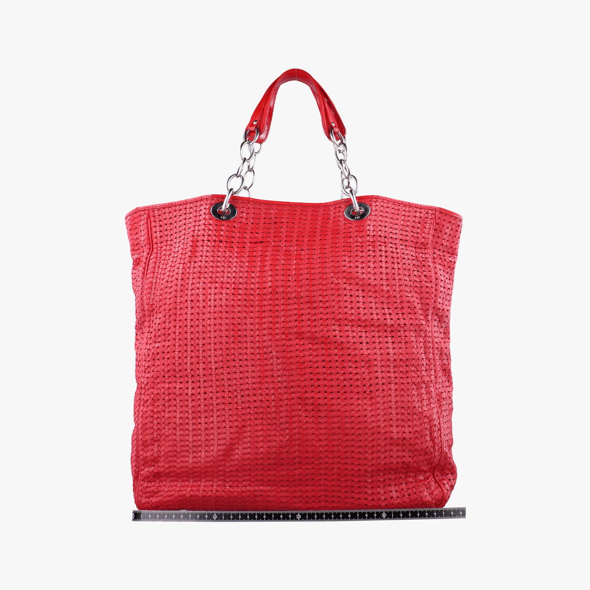Soft Lady Dior INTRECCIATO Tote Red lambskin 01-RU-0058ソフト レディディオール イントレチャート トート レッド ラムスキン 01-RU-0058