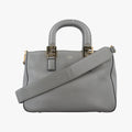 Pre-owned Fendi FF Logo Gloria Grey Leather 8BH367 shoulderbag | stylenewstar