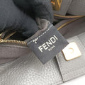 Pre-owned Fendi FF Logo Gloria Grey Leather 8BH367 shoulderbag | stylenewstar