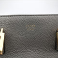 Pre-owned Fendi FF Logo Gloria Grey Leather 8BH367 shoulderbag | stylenewstar