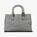 Pre-owned Fendi FF Logo Gloria Grey Leather 8BH367 shoulderbag | stylenewstar