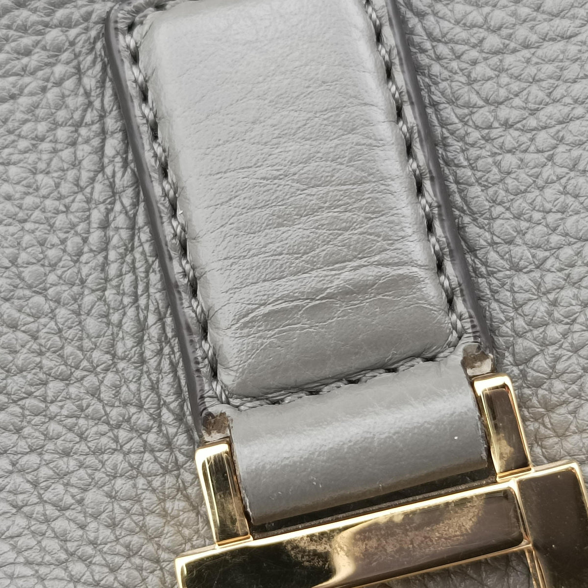 Pre-owned Fendi FF Logo Gloria Grey Leather 8BH367 shoulderbag | stylenewstar