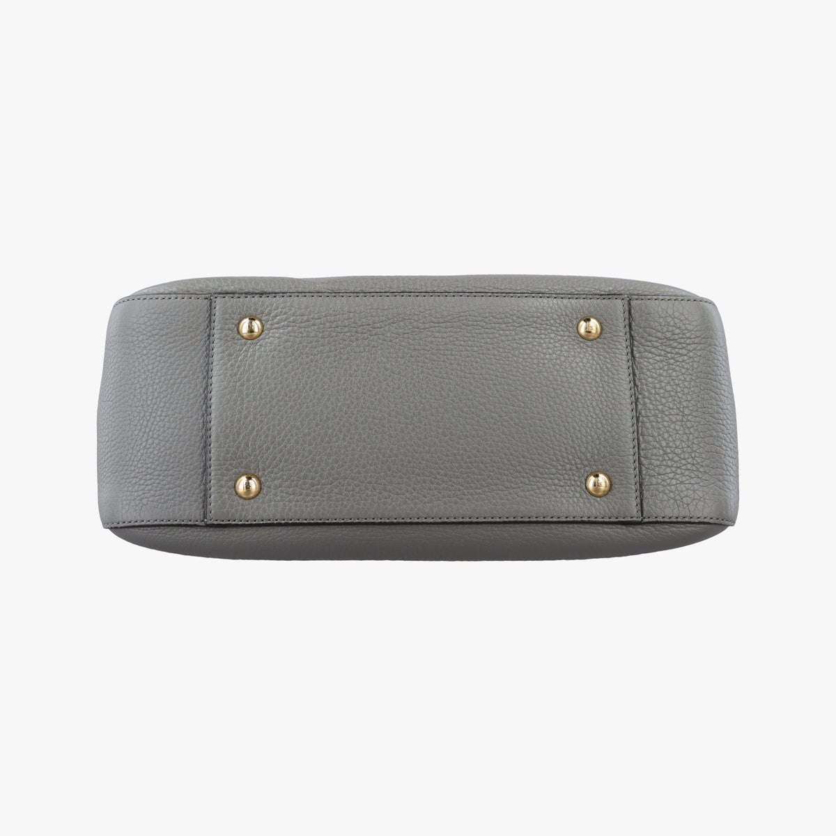 Pre-owned Fendi FF Logo Gloria Grey Leather 8BH367 shoulderbag | stylenewstar
