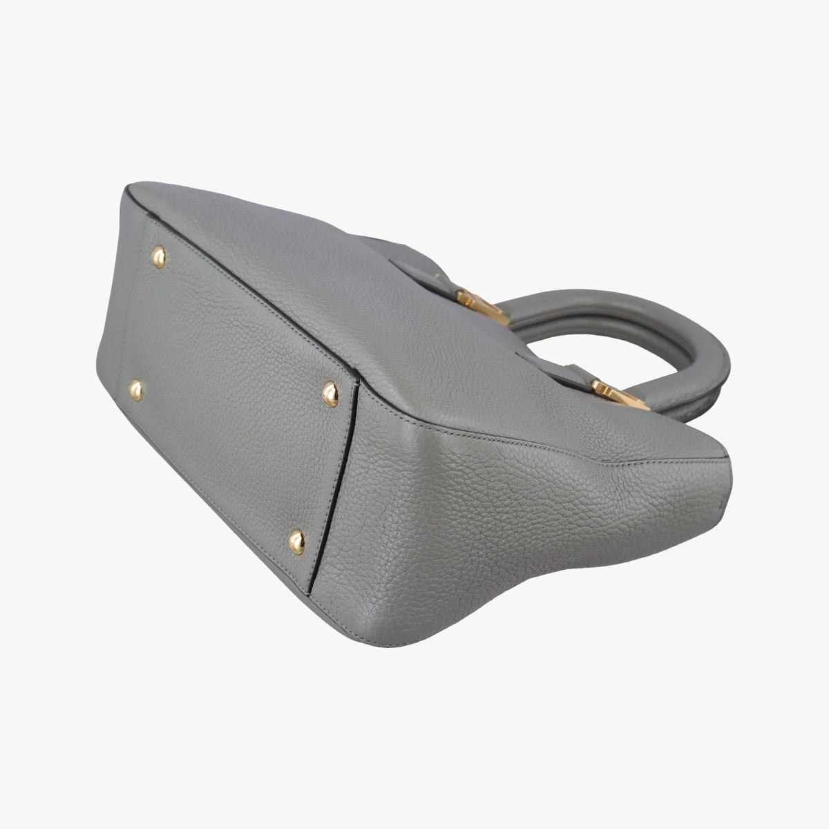 Pre-owned Fendi FF Logo Gloria Grey Leather 8BH367 shoulderbag | stylenewstar
