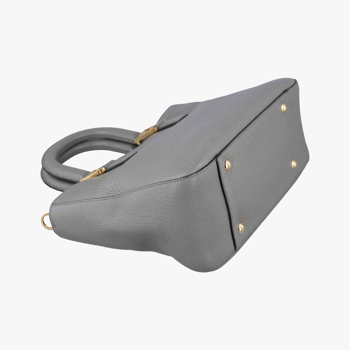 Pre-owned Fendi FF Logo Gloria Grey Leather 8BH367 shoulderbag | stylenewstar