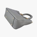 Pre-owned Fendi FF Logo Gloria Grey Leather 8BH367 shoulderbag | stylenewstar