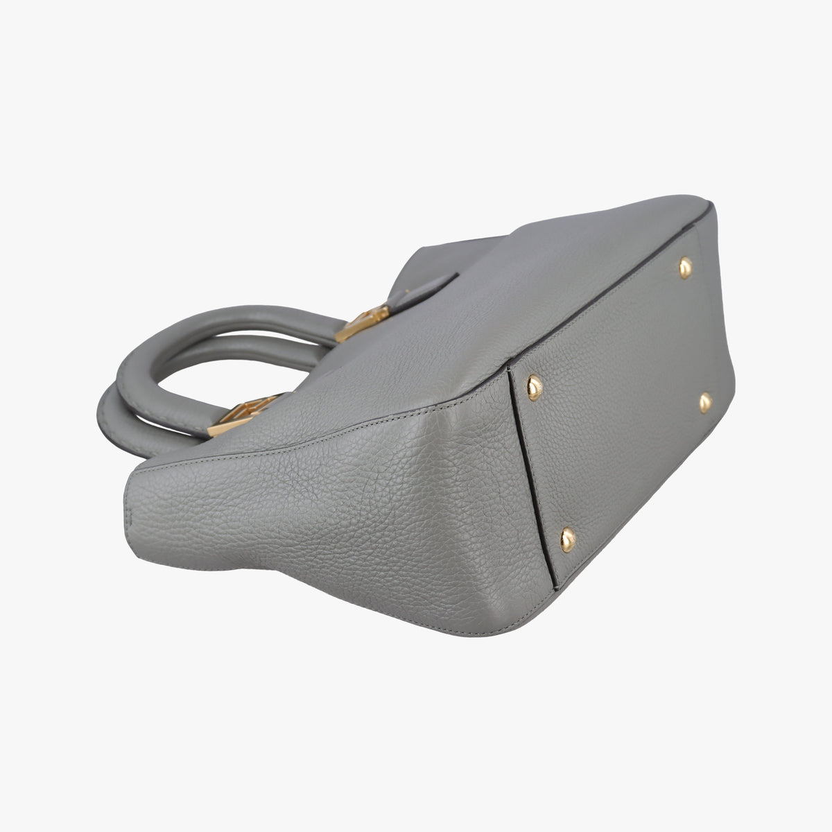 Pre-owned Fendi FF Logo Gloria Grey Leather 8BH367 shoulderbag | stylenewstar