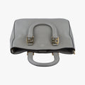 Pre-owned Fendi FF Logo Gloria Grey Leather 8BH367 shoulderbag | stylenewstar
