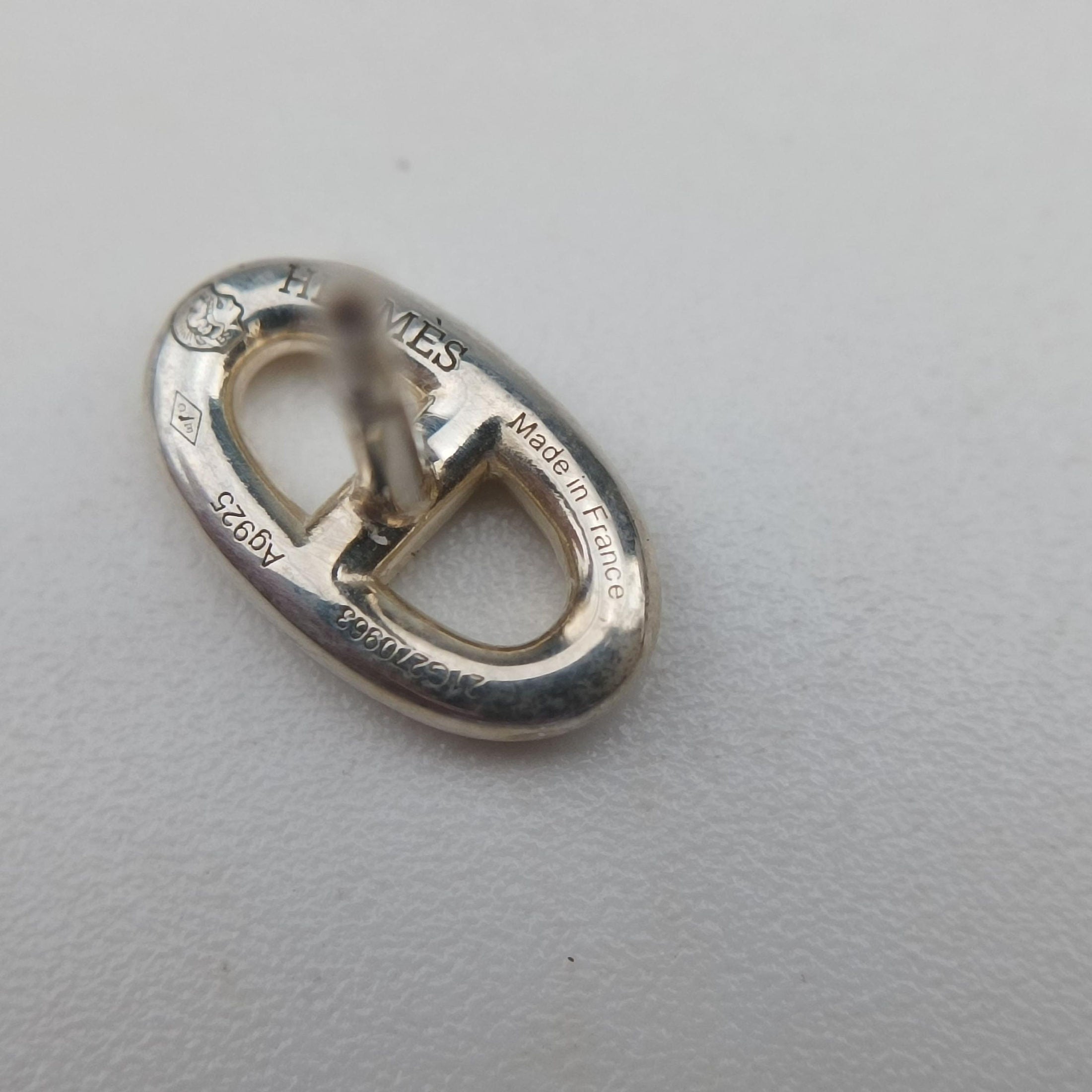 Pre-owned Hermes Chaine d'Ancre Farandole TPM Silver Ag925  earring | stylenewstar
