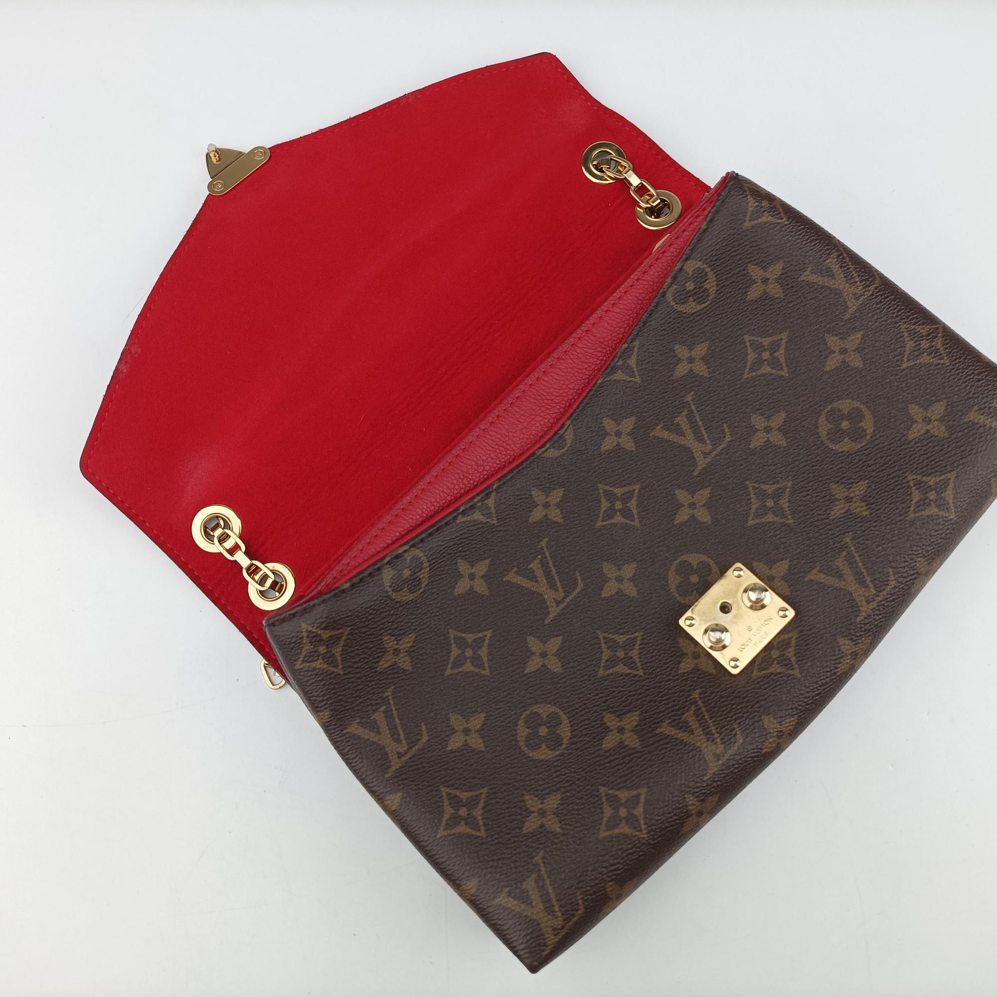 PALLAS Chain Brown×CERISE Monogram Canvas×calf leather M41201 CA4196 IC Chipパラス チェーン モノグラム/ブラウン×スリーズ モノグラムキャンバス×カーフレザー M41201 CA4196 ICチップ