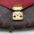 Pre-owned Louis Vuitton PALLAS Chain Brown×CERISE Monogram Canvas×calf leather M41201 shoulderbag | stylenewstar